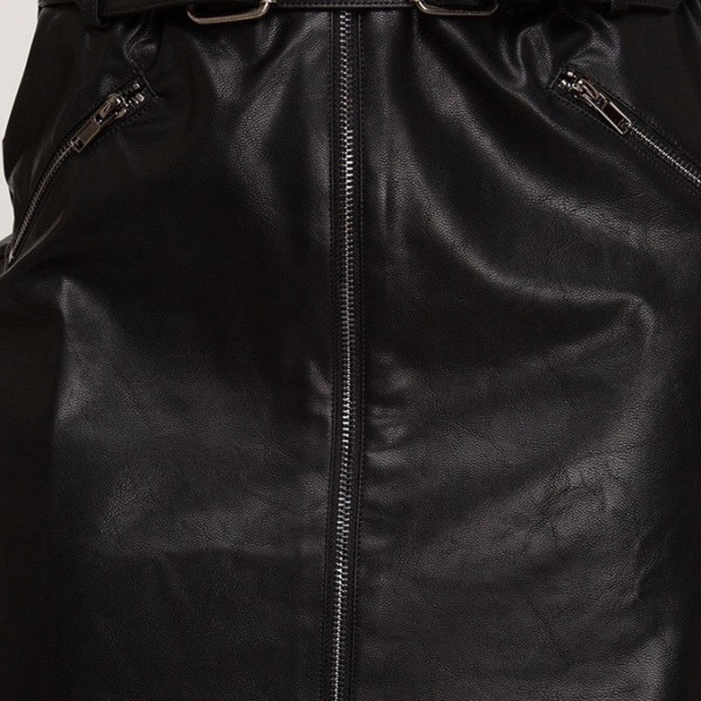 Sale! VEGAN LEATHER WITH A ZIPPER and BELT - Picture 3 of 7